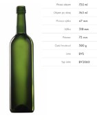 Fľaša 750ml na víno závit oliva - 2/2