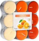 Sviečka čajová Orange 18ks Bartek 